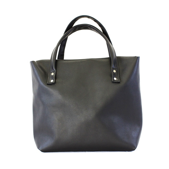 本革 トートバッグ 大 黒　Black leather tote bag 4枚目の画像