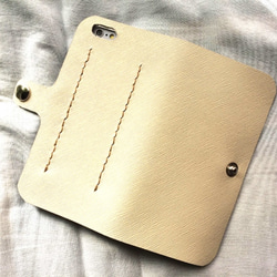 Off-White leather iPhone6/6S/7 (4.7inch) case  本革ケース オフホワイト 3枚目の画像