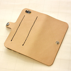 Saddle leather iPhone6/6S/7 case  サドルレザー ケース 生成り 4枚目の画像