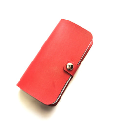 ZenFone2 Laser red leather case ゼンフォン用本革ケース　赤 3枚目の画像