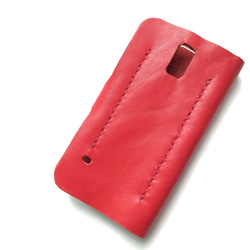 Red leather GalaxyS5 sc-04f case 本革ケース　赤 3枚目の画像