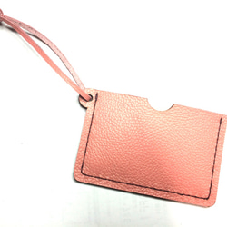 Pink leather pass case パスケース 定期入れ 本革 ピンク 1枚目の画像