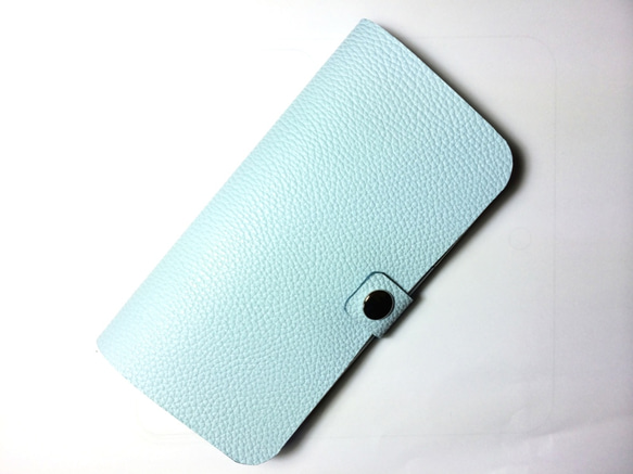 Sky blue leather SC-01F/SCL22 GALAXY Note 3 Galaxy case 本革 1枚目の画像