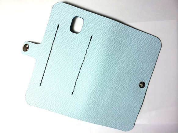 Sky blue leather SC-01F/SCL22 GALAXY Note 3 Galaxy case 本革 3枚目の画像