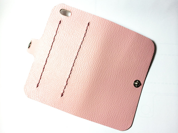 Sakura leather iPhone 5/5S/ SE /5C case 本革 桜色 ケース 4枚目の画像