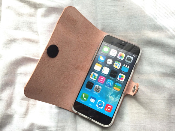 Pink leather iPhon6/6S/7 (4.7inch) case 本革ケース　ピンク 2枚目の画像