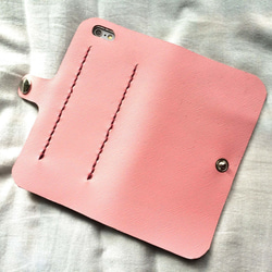 Pink leather iPhon6/6S/7 (4.7inch) case 本革ケース　ピンク 3枚目の画像