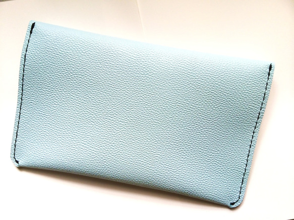 Sky blue leather Bag in Bag  本革　バッグ　スカイブルー 4枚目の画像