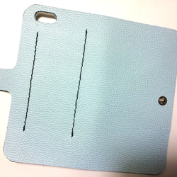 Sky blue leather iPhon6/7 Plus (5.5inch) case  本革ケース ベビーブルー 2枚目の画像