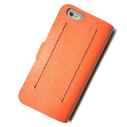 Orange leather iPhon6/6S/7 (4.7inch) case 本革 ケース　オレンジ色 3枚目の画像