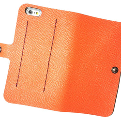 Orange leather iPhon6/6S/7 (4.7inch) case 本革 ケース　オレンジ色 4枚目の画像