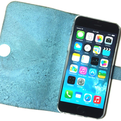 Baby blue leather iPhon6/6S/7 (4.7inch) case 本革ケース ベビーブルー 2枚目の画像