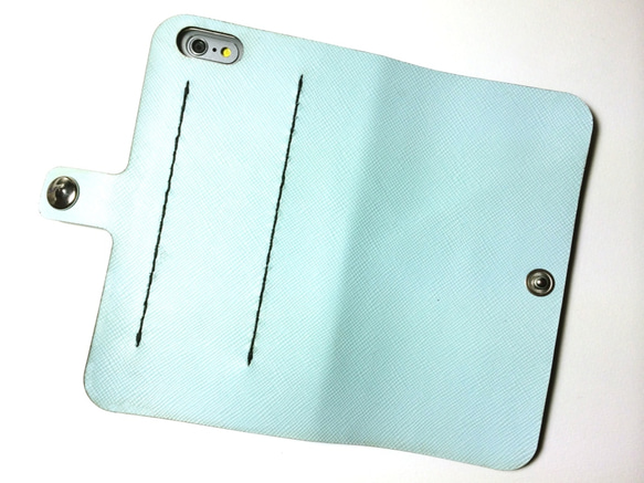 Baby blue leather iPhon6/6S/7 (4.7inch) case 本革ケース ベビーブルー 3枚目の画像