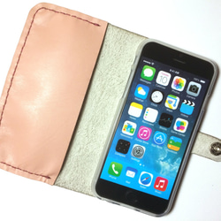 Soft Pink leather iPhone6/7 (4.7inch) case with card slit 2枚目の画像