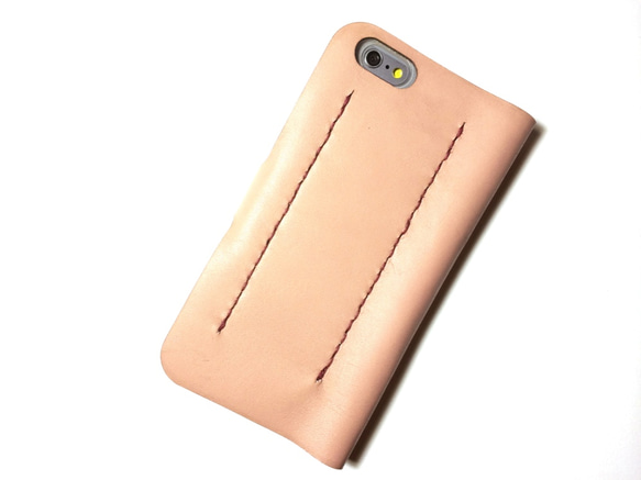 Soft Pink leather iPhone6/7 (4.7inch) case with card slit 3枚目の画像