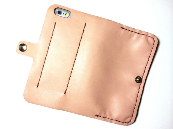 Soft Pink leather iPhone6/7 (4.7inch) case with card slit 4枚目の画像