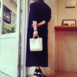 Leather lunch bag pink 本革 ランチバッグ ピンク 4枚目の画像