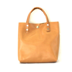 本革 ランチバッグ ベージュ　Leather lunch bag beige 2枚目の画像