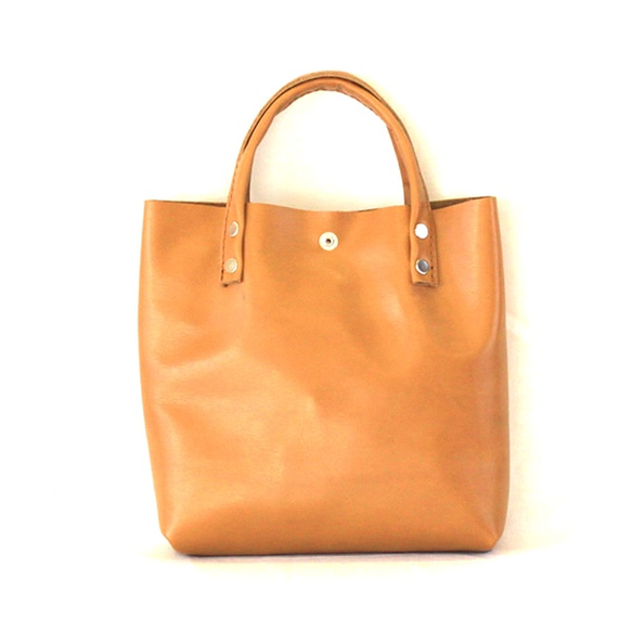 本革 ランチバッグ ベージュ　Leather lunch bag beige 4枚目の画像