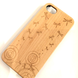 和柄 （トンボ） カエデ木  iPhone6/6S/7 用ケース real maple wood case 2枚目の画像