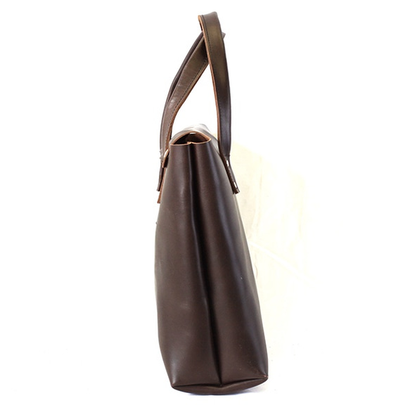 本革 トートバッグ 大 焦げ茶　Leather tote back dark brown 3枚目の画像