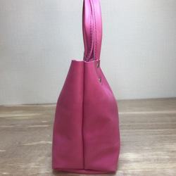 Hand bag Pink leather ハンドバッグ 本革 ピンク 3枚目の画像