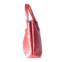 本革 トートバッグ 大 ワインレッド　Wine red leather tote bag 3枚目の画像