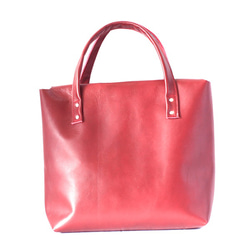 本革 トートバッグ 大 ワインレッド　Wine red leather tote bag 4枚目の画像