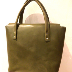 Tochigi leather moss green Tote bag 栃木レザー モスグリーントートバッグ 2枚目の画像