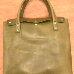 Tochigi leather moss green Tote bag 栃木レザー モスグリーントートバッグ 5枚目の画像