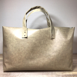 Oak beige leather Mega tote bag  本革 メガトートバッグ オークベージュ 4枚目の画像