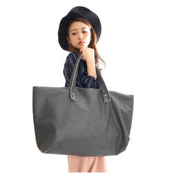 Oak beige leather Mega tote bag  本革 メガトートバッグ オークベージュ 9枚目の画像