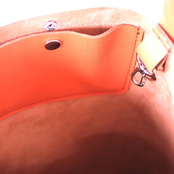本革トートバッグ 中　オレンジ　Orange leather  tote bag 7枚目の画像