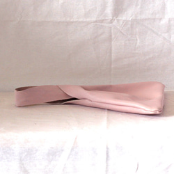 本革 三角ポーチ ピンク  Leather Mt. Fuji pouch pink 4枚目の画像