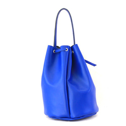 本革バケットバッグ 青　Bucket bag blue leather 3枚目の画像