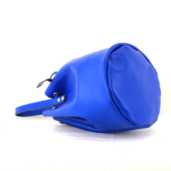 本革バケットバッグ 青　Bucket bag blue leather 4枚目の画像