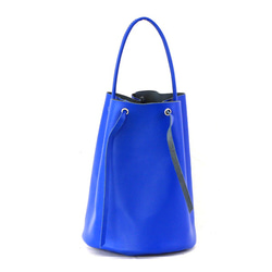 本革バケットバッグ 青　Bucket bag blue leather 5枚目の画像