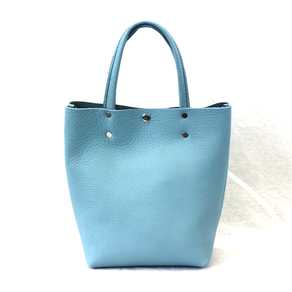 本革ハンドバッグ スカイブルー　Hand bag Skyblue 3枚目の画像