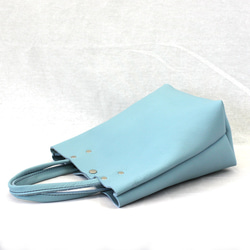 本革ハンドバッグ スカイブルー　Hand bag Skyblue 5枚目の画像