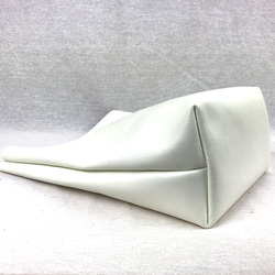 本革 シンプル ハンドバッグ オフホワイト Simple Leather hand bag off-white 4枚目の画像