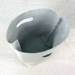 本革 シンプル ハンドバッグ オフホワイト Simple Leather hand bag off-white 6枚目の画像