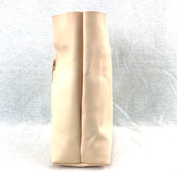 本革 シンプル コスモス　ハンドバッグ  ヌメ革  Simple Leather hand bag natural 3枚目の画像
