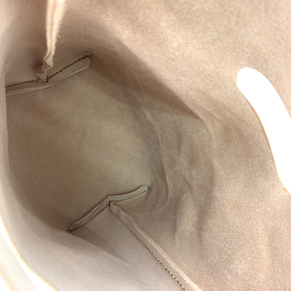 本革 シンプル コスモス　ハンドバッグ  ヌメ革  Simple Leather hand bag natural 7枚目の画像