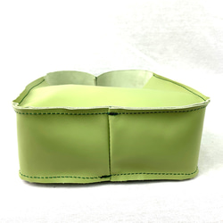 庫存限量真皮手提包邊緣淺綠色皮革手提包邊緣淺綠色 第5張的照片