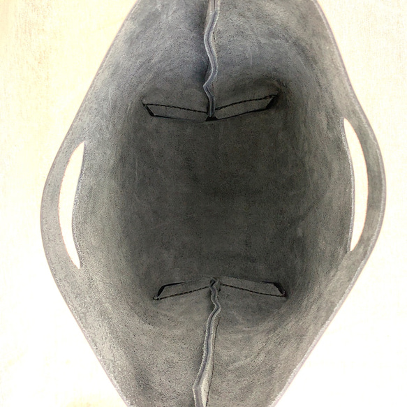 本革 シンプルハンドバッグ 黒 ショート Simple Hand bag short black 6枚目の画像