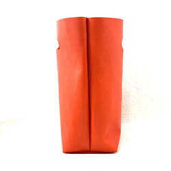 本革 シンプル ハンドバッグ オレンジ Simple Leather hand bag orange 2枚目の画像