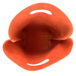 本革 シンプル ハンドバッグ オレンジ Simple Leather hand bag orange 6枚目の画像