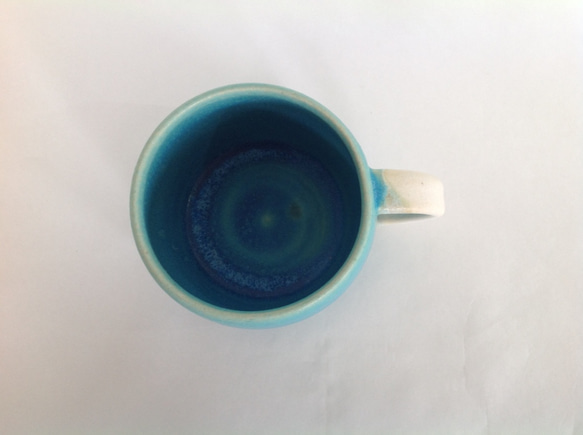 マグカップ・スープカップ・オートミールボウル(トルコブルー/ホワイトマット) 2枚目の画像