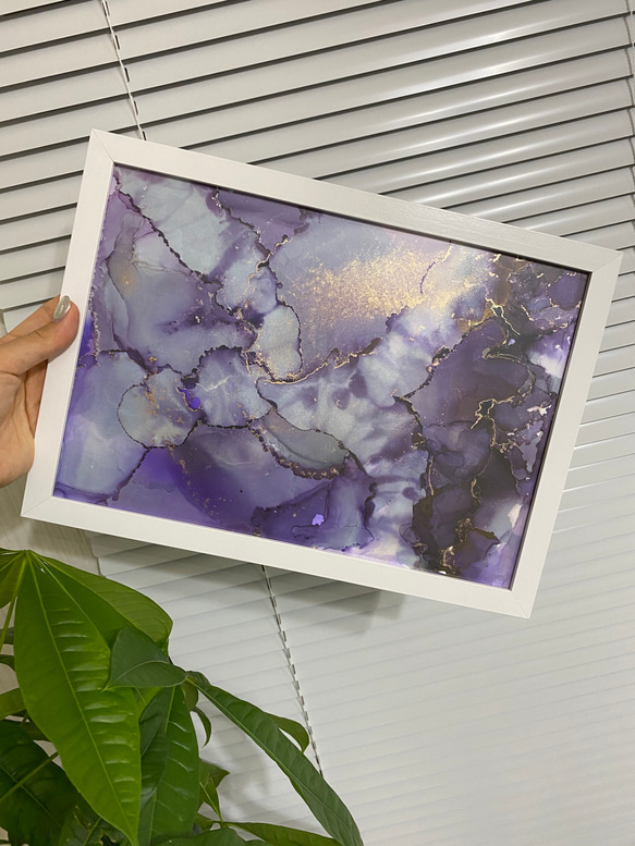 アルコールインクアート/インテリアアート/モダンアート/くすみカラー