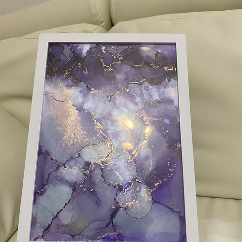 アルコールインクアート/インテリアアート/モダンアート/くすみカラー